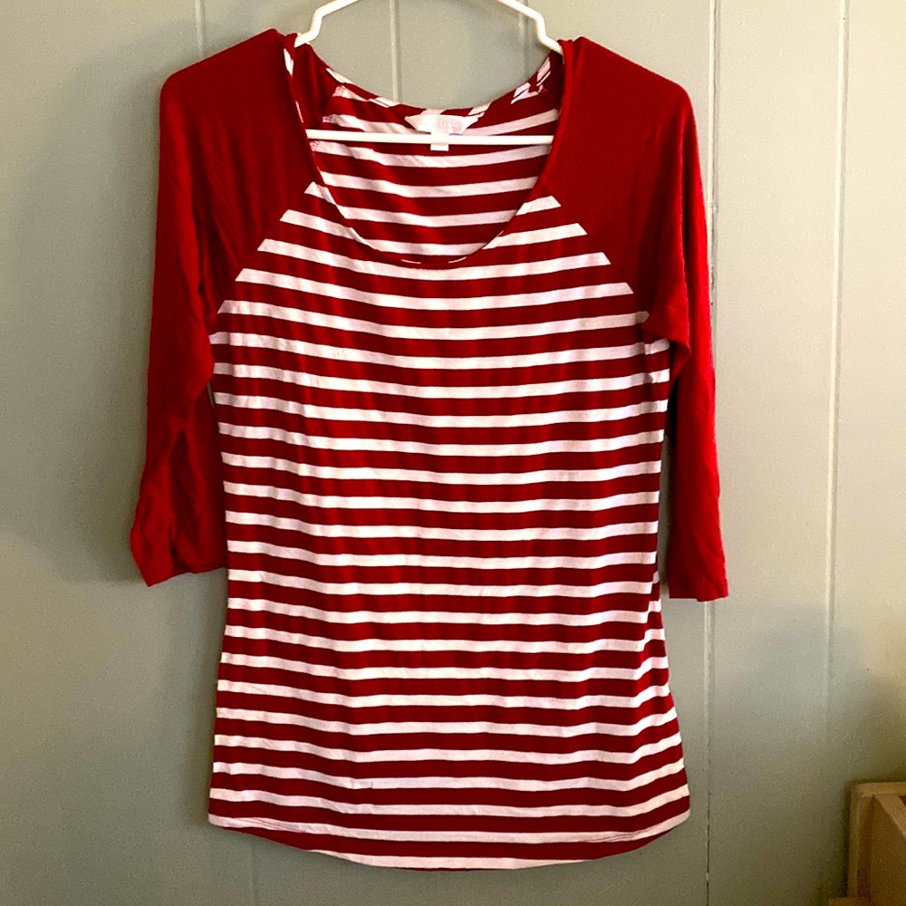 Striped top 3/4 sleeve